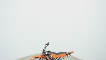 49cc Kids Pit Bike - Twist and Go, No Gears - Orange Child's Off-Road Dirt Bike - Ages 6-14 - Max Speed 35 km/h - High Strength Steel Frame - Wear-Resistant Tyres